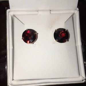 Garnet stud earrings